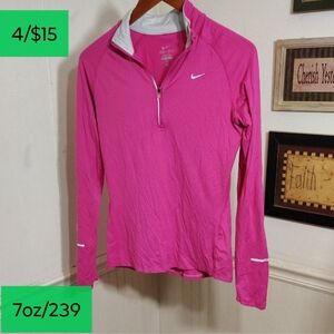 Nike Women's Pink Quarter-Zip Sweatshirt
